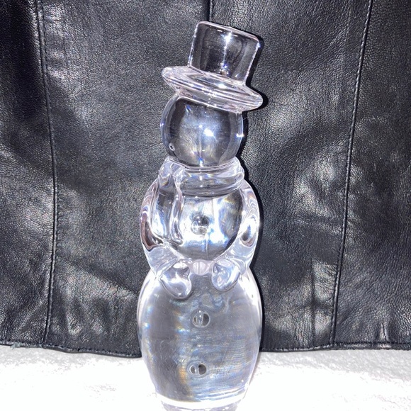 Vintage SIGMA Tastesetter Holiday Christmas Crystal Snowman Figurine, 7 1/2''